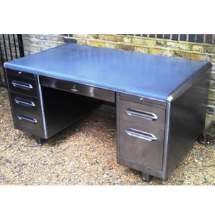 1950s Art Metal Double Pedestal Desk