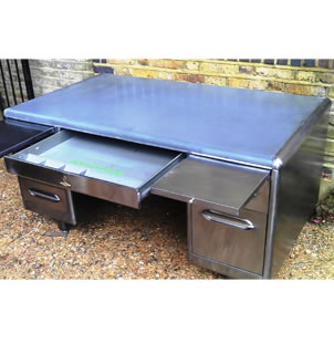 1950s Art Metal Double Pedestal Desk