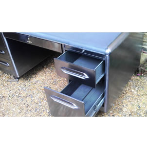 1950s Art Metal Double Pedestal Desk