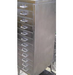Vintage Polished 1960's 12 Drawer Cabinet