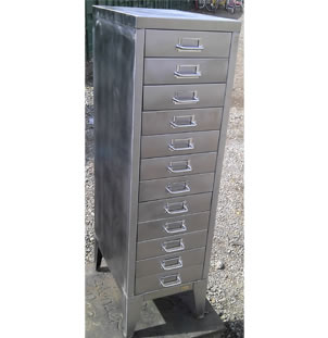 Vintage Polished 1960's 12 Drawer Cabinet