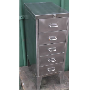 Vintage Polished 1960's 5 Drawer Cabinet