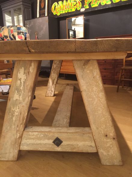 A framed dining table