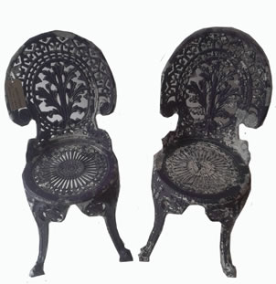 Pair of Shabby Chic Garden Chairs