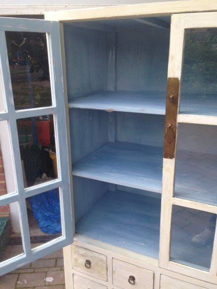 Chinese Cabinet with Swedish Blue Interior