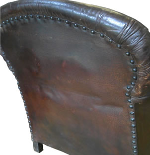 C.1920 English Dark Leather Club Chair