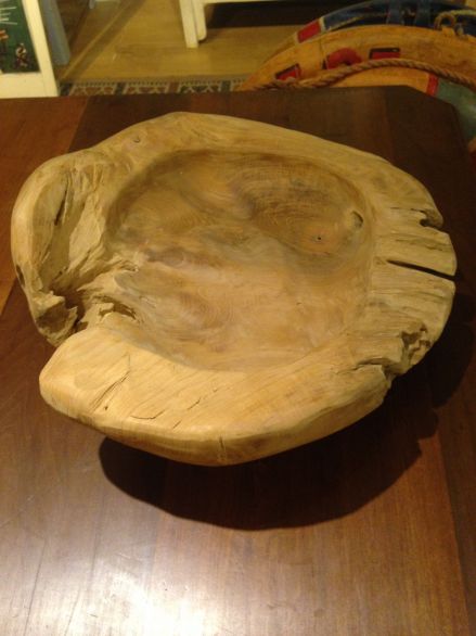 Large Carved Wooden Bowl