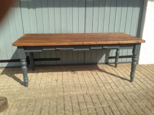 Large Kitchen Dining Table with Drawers