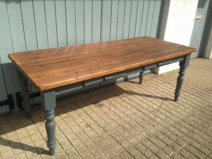 Large Kitchen Dining Table with Drawers