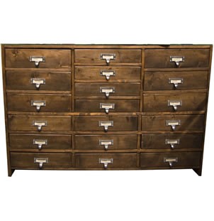 Nineteen Drawer Pine Cabinet
