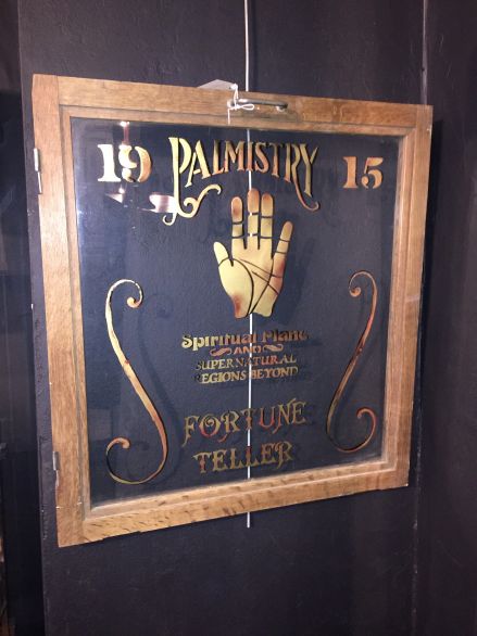 Oak signwritten palmistry window