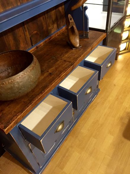 Painted blue dresser