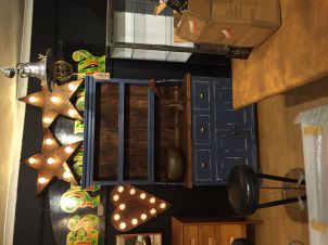 Painted blue dresser