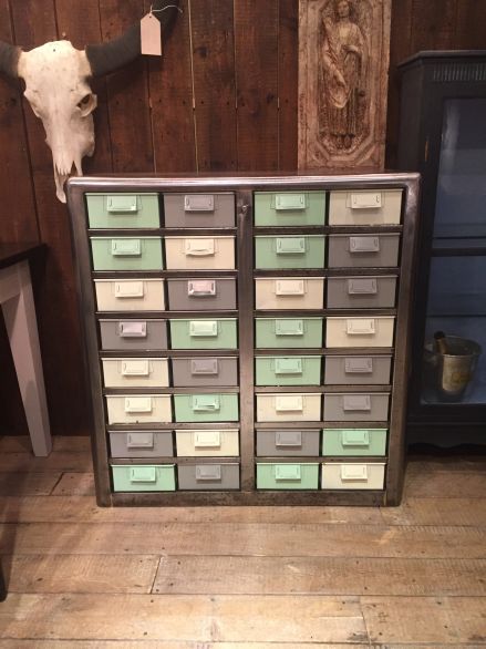 Polished and painted drawers