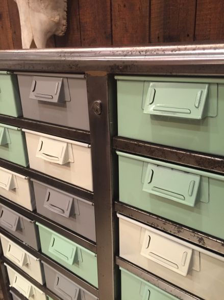 Polished and painted drawers