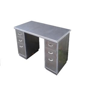 Polished steel British desk