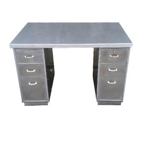 Polished steel British desk