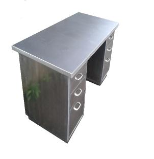 Polished steel British desk