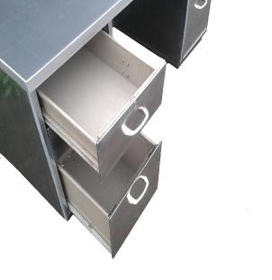 Polished steel British desk