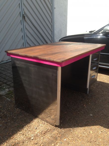 Polished Steel Desk