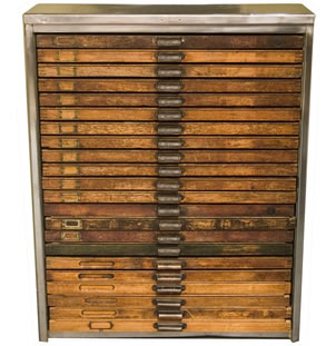 Wooden Printers Drawers