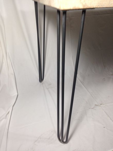 Reclaimed Limed Oak Table with Hairpin Legs