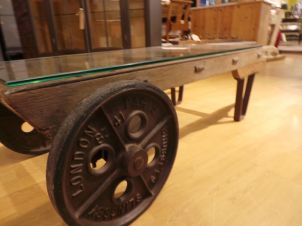 Sack trolley coffee table