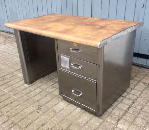Small polished single pedestal desk
