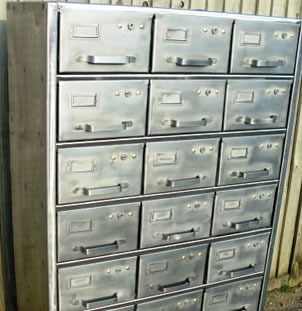 C.1960 Steel 24 Drawer Cabinet