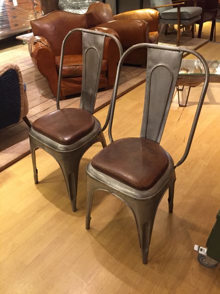 Steel and leather chairs
