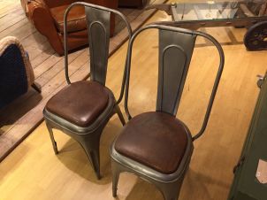 Steel and leather chairs