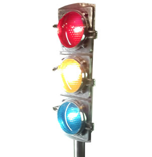 Traffic Light on Steel and Aluminium Stand