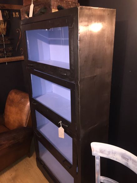 Up and over steel bookcase