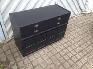 Upcycled 1970's Black Sideboard