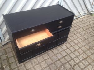 Upcycled 1970's Black Sideboard