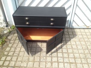 Upcycled 1970's Black Sideboard