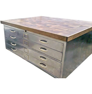 Upcycled Plan Chest Coffee Table