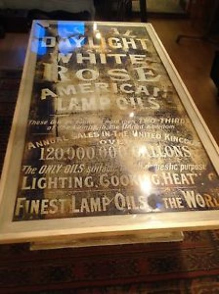 Upcycled Vintage Enamel Sign Dining Table