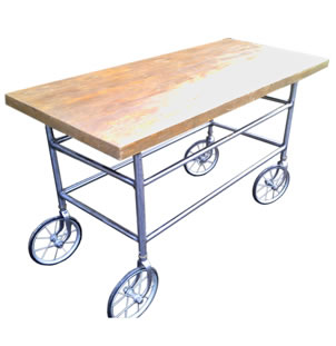 Upcycled Victorian Stretcher Bar Trolley