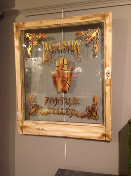 Vintage Gilt Signwritten Window Palmistry Fortune Teller