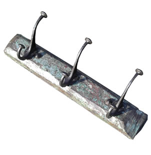 Vintage Hooks Set on Aged Indian Wood