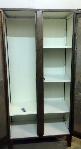 Vintage Industrial Firemans Locker/Wardrobe with LED lights