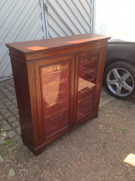Vintage Mahogany Display Cabinet with Lights