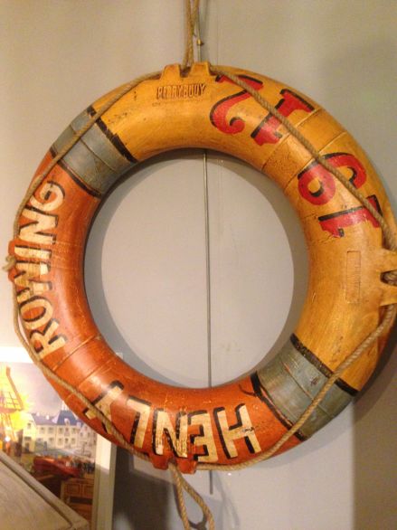 Vintage Painted Life Rings with Rowing Club Decals