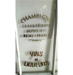 Vintage Window with French Stencilling