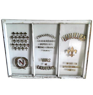 Vintage Window with French Stencilling